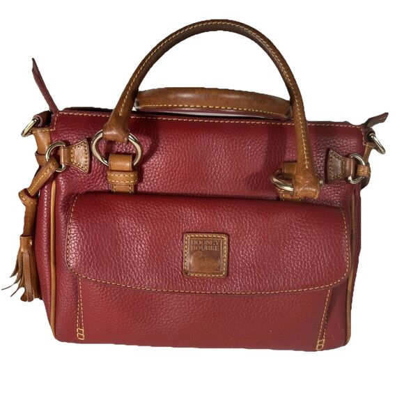 Dooney & Bourke Vintage AWL Satchel Leather Bag w/ Matching Coin Purse – Chestnu - Picture 2 of 16